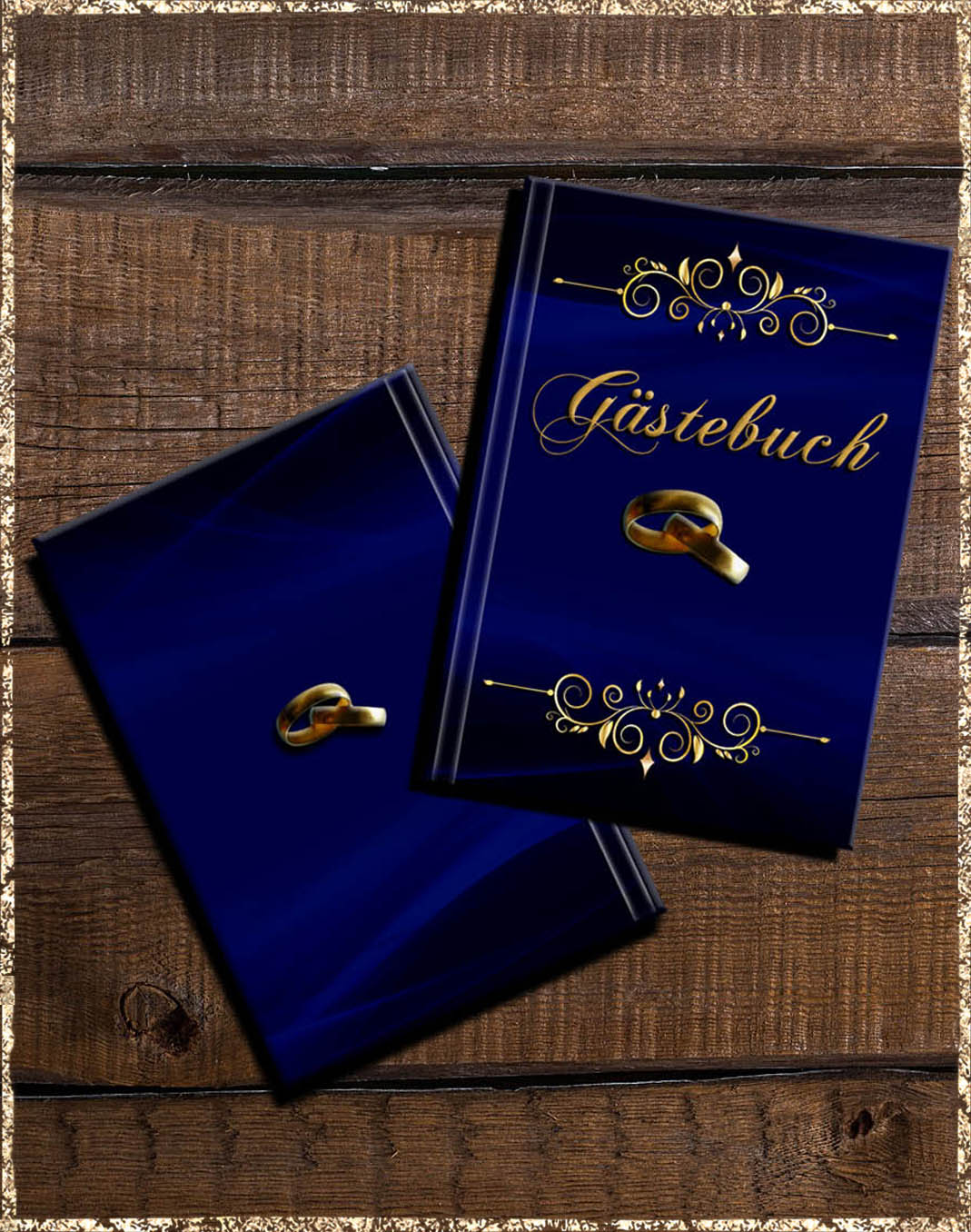 Gästebuch Hochzeit - royalblau gold